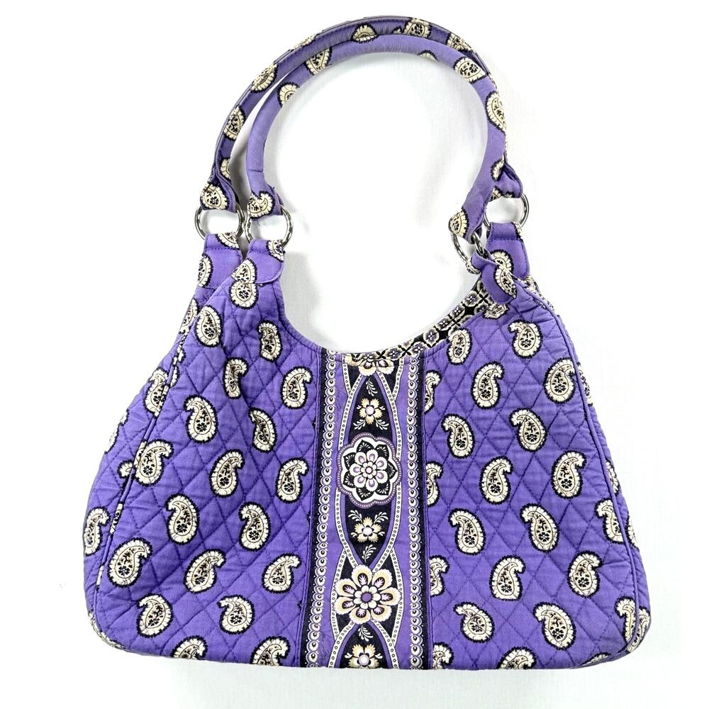 Vera Bradley Simply Violet Large Tote Bag Purple Paisley Retired Pattern
